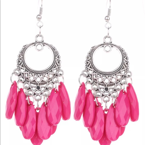 💕NEW Fashion Bohemian SILV/ROSE PINK EAR - Picture 3 of 3